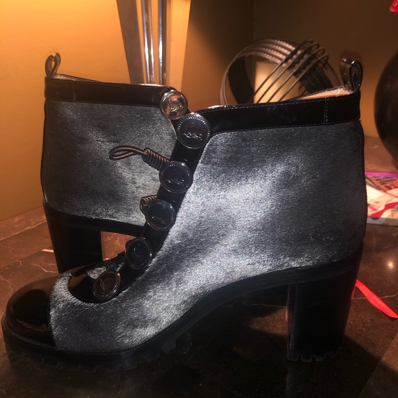 Christian Louboutin Silver Calfhair Ankle Boots - Picture 4 of 7